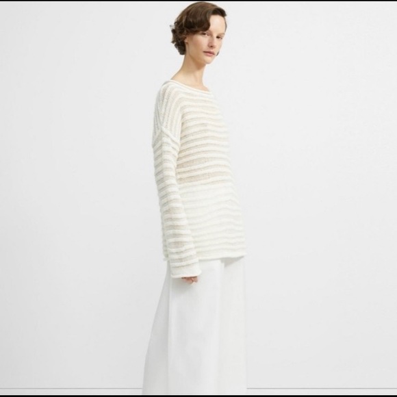 Theory White Sughero long sleeves sweater - Picture 2 of 12